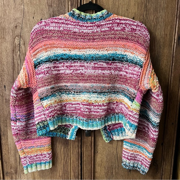 Wild Fable Viral Open Statement Colorful Stripe Knit Cardigan Sweater - Picture 5 of 9